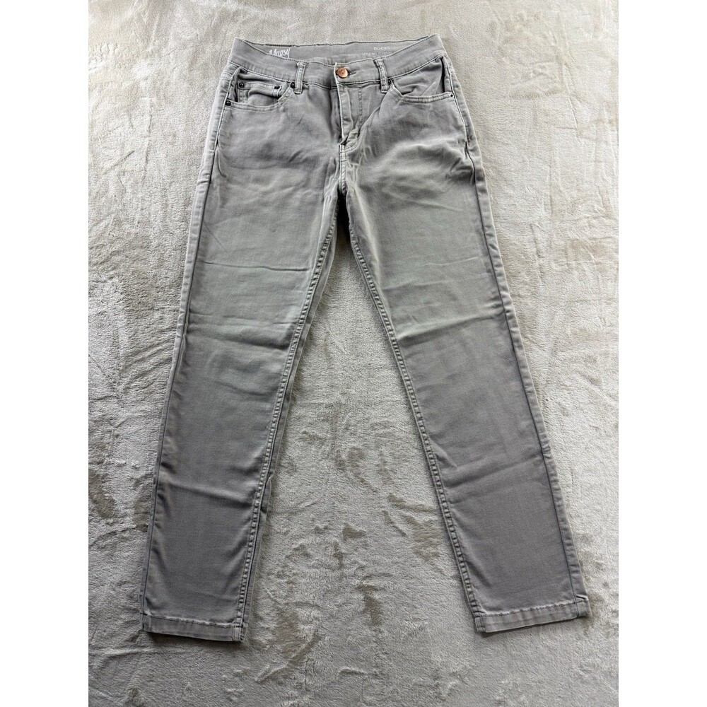 Mugsy Men's 30x30 Bucks Chino Pants Grey Tan Stretch Slim Straight